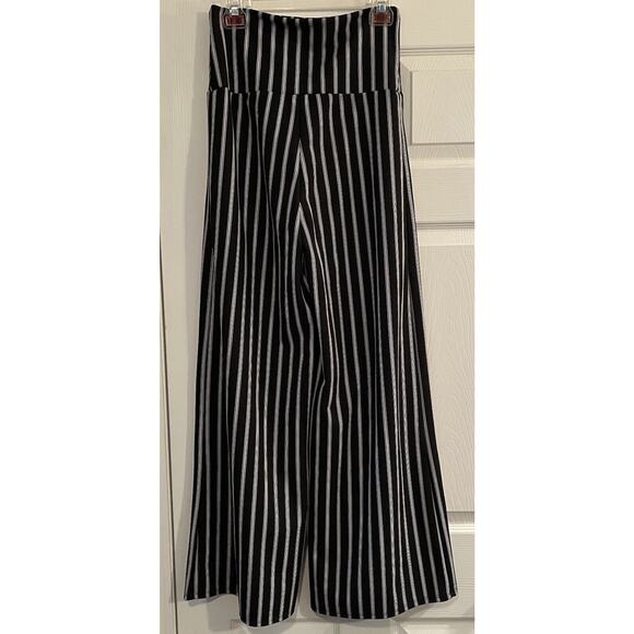 Vamp VTG Women's Super High Rise Pants Black/White Stripe Wide Leg Size MED - Picture 4 of 10